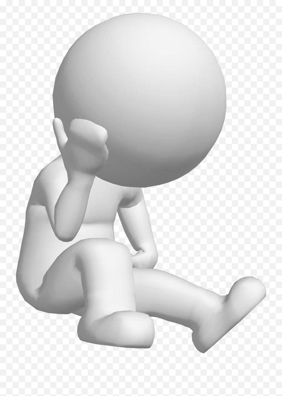 Png Person Thinking Emoji Thinking - Muñecos Blancos Para Presentaciones Power Point,Kneeling Emoji