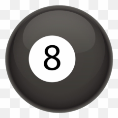 Black Pool Ball - Billiard Emoji