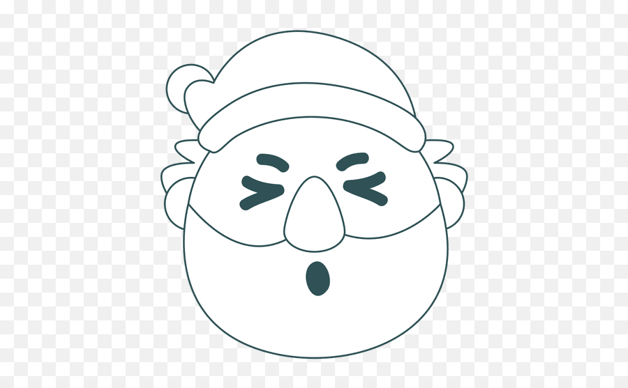 Squint Eye Santa Claus Green Stroke Emoticon 35 - Santa Claus Emoji,Squint Emoji