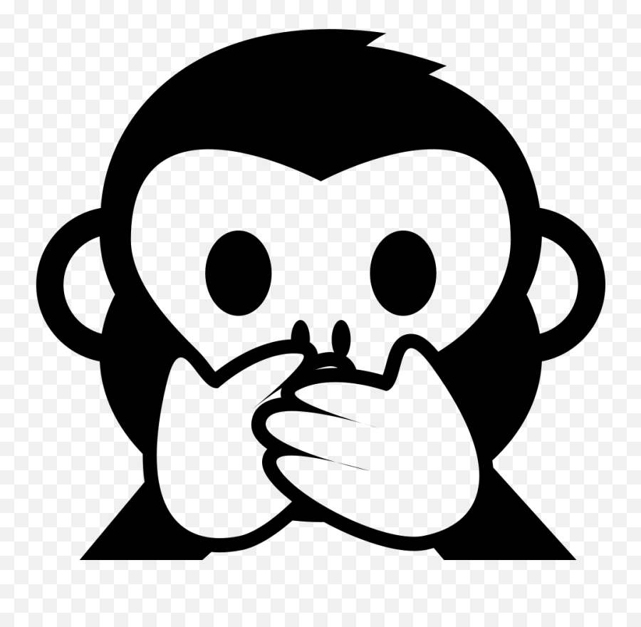 Emojione Bw 1f64a - Emoji Monkey Vector,Hand On Face Emoji
