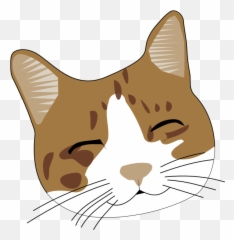 Vector Image Of Smiling Brown Cat Head - Face Clipart Emoji