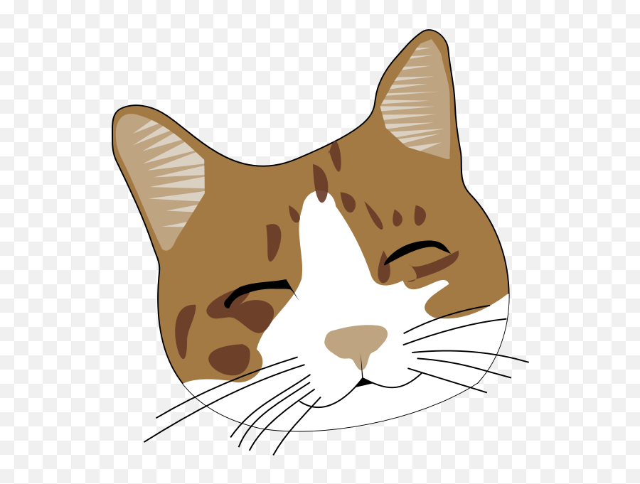 Vector Image Of Smiling Brown Cat Head - Cat Face Clipart Emoji,Sleeping Cat Emoji