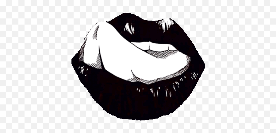 Top Eyes Nose Lips Stickers For Android - Sexy Black And White Aesthetic Emoji,Black Lips Emoji