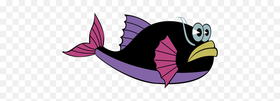 Black Fish With Mustache Vector Image - Fish Clipart Colorful Emoji,Fish Emoticon