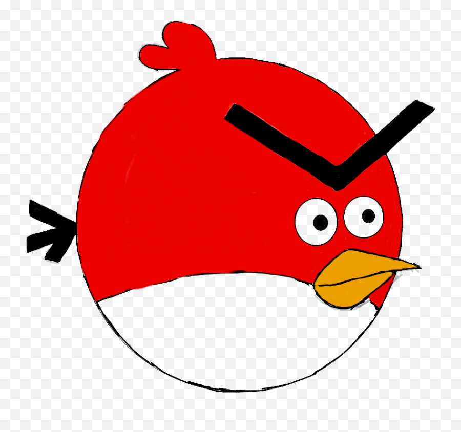 Why Isnt He Looks Angry Angrybirds Drawing Redbird - Clip Art Emoji,Angry Birds Emojis
