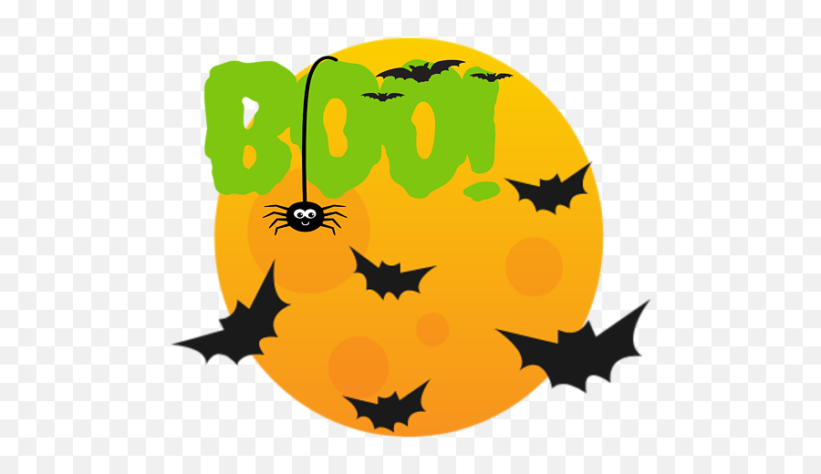 Happy Halloween Boo Full Moon Bats And Spider Hand Towel - Full Moon Emoji,Happy Halloween Emoticon
