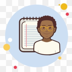 Man With Notebook Icon - Free Download PNG and Vector Cartoon Emoji
