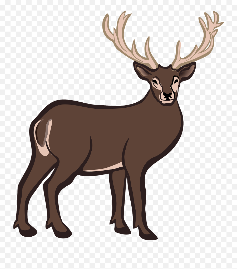 Deer Clipart - Coloured Picture Of Reindeer Emoji,Deer Emoji