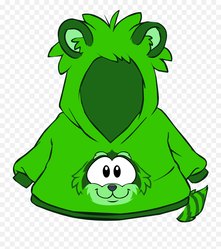 Green Raccoon Hoodie Club Penguin Wiki Fandom - Codigo De Free Penguin Canguritos De Puffles Emoji,Raccoon Emoji