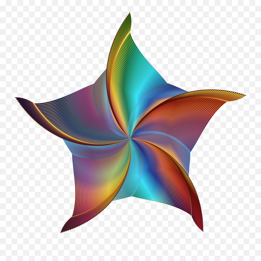 Prismatic Colored Starfish Vector Clipart Image - Free Fractal Png Vector Emoji,Shining Star Emoji