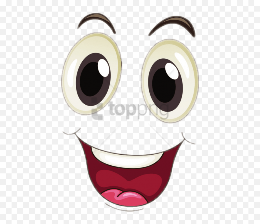 Cartoon Eyes And Mouth Png Image - Happy Cartoon Face Clipart Emoji,Straight Mouth Emoji