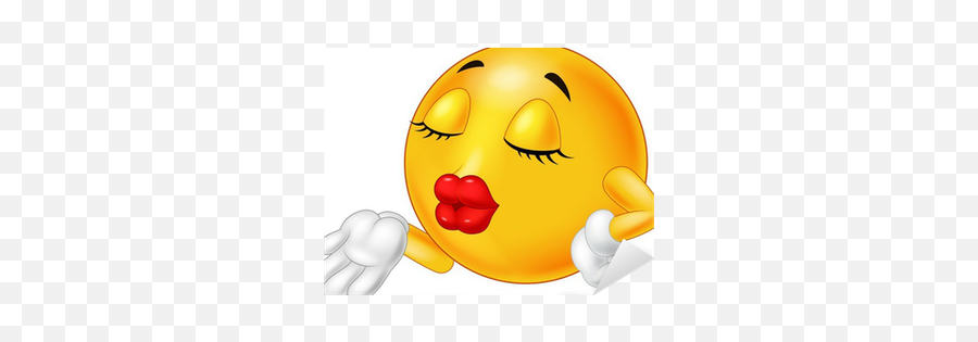 Emoticon Smiley Blowing A Kiss Sticker - Smiley Emoji,Emoticon Kiss