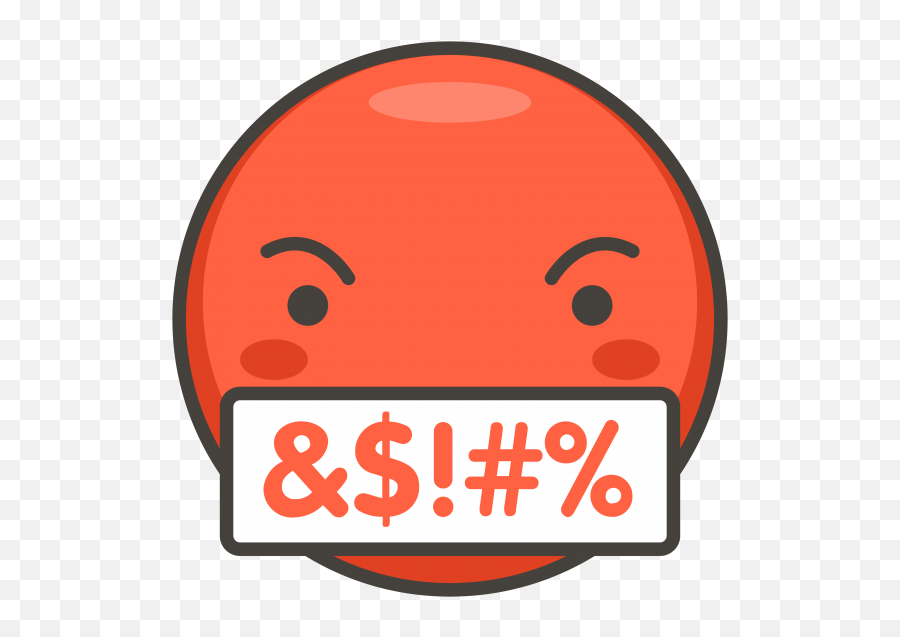 Download Hd Face With Symbols On Mouth Emoji - Clip Art,Bad Emoji