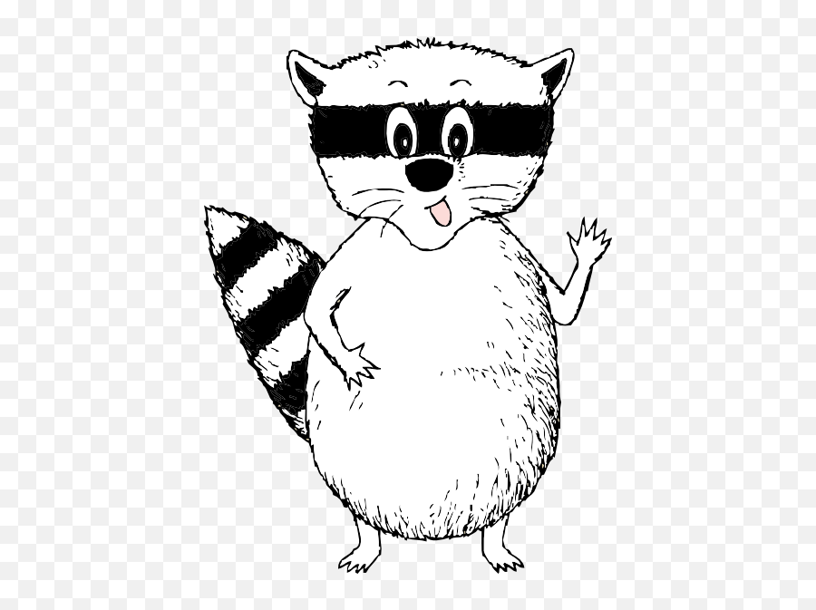 Drawing Raccoon Alien Transparent Png - Clip Art Raccoon Black And White Emoji,Raccoon Emoticon