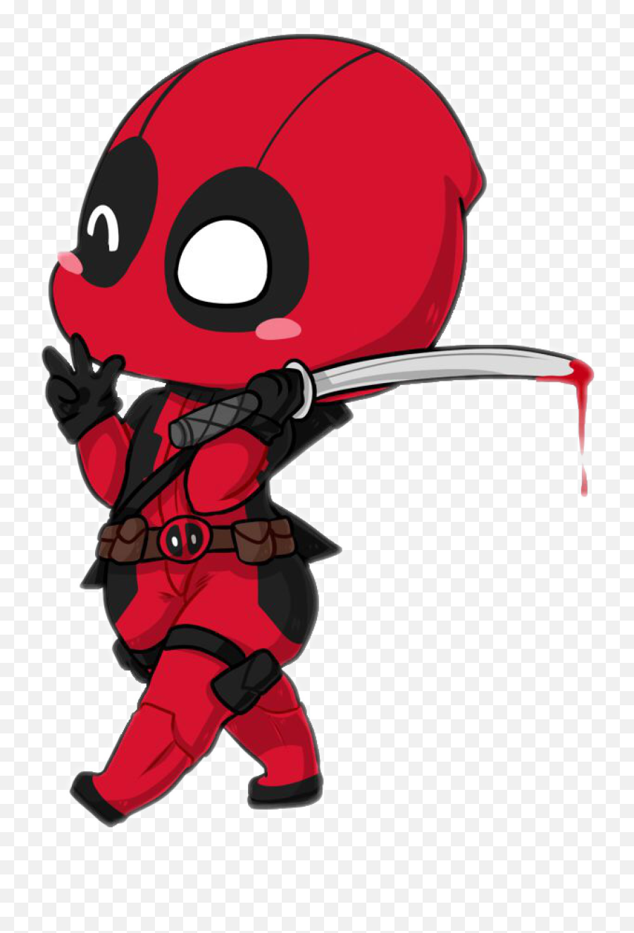 Deadpool Kawaii Cute Mercenary Notasuperhero Superhero - Chibi Deadpool Png Emoji,Deadpool Emoji