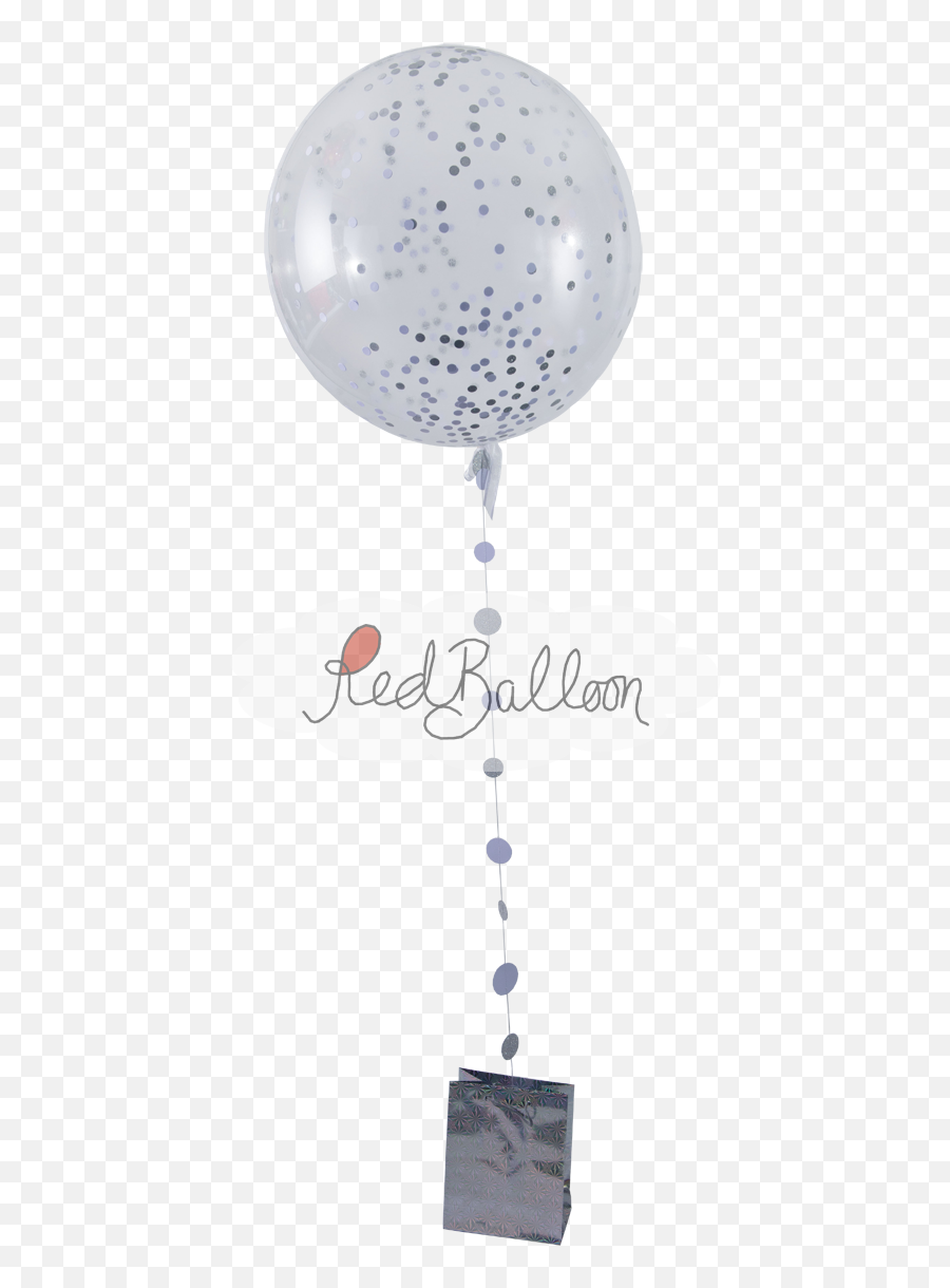 Silver Confetti Balloon Red Balloon - Balloon Emoji,Red Balloon Emoji