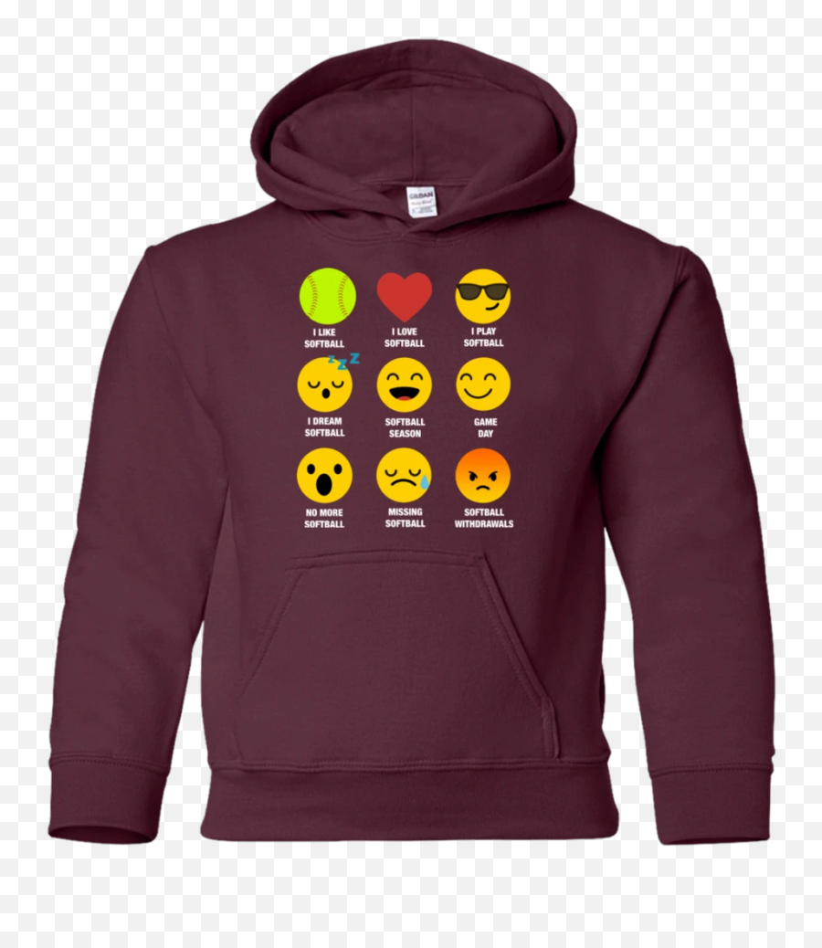 I Love Softball Emoji Emoticon Team Jersey Style Graphic - Hoodie,Dc Flag Emoji