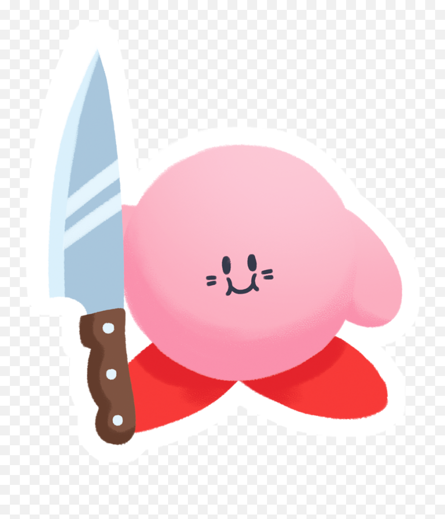 Cartoon Knife - Kirby With A Knife Transparent Png Kirby With A Knife  Transparent Emoji,Knife Emoji - free transparent emoji 