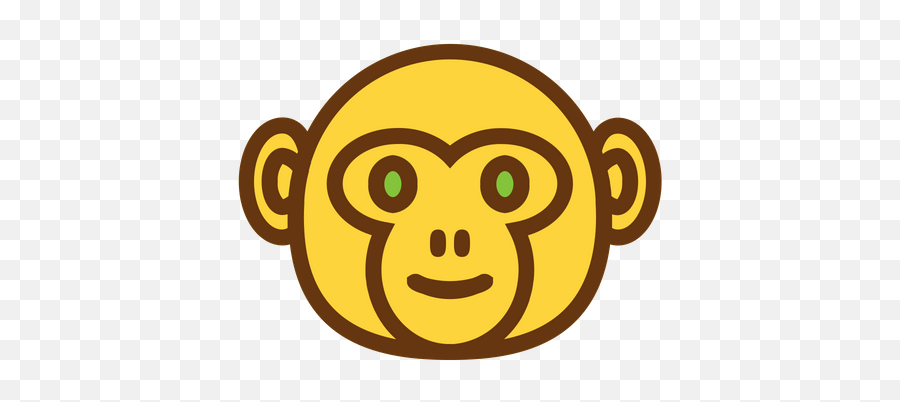 Monkey Icon Of Colored Outline Style - Comment Smiley Face Icon Emoji,Monkey Emoticon