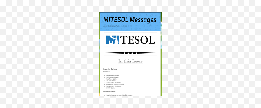 Mitesol August 2020 Issue Mitesol Messages - Original Jurisdiction Emoji,University Of Michigan Emojis
