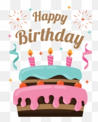 Happy Birthday Cake Designs - Clipart Png Emoji