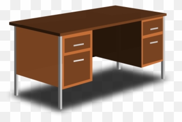 An Office Desk Vector Drawing - Office Desk Clip Art Emoji,Ping Pong Emoji