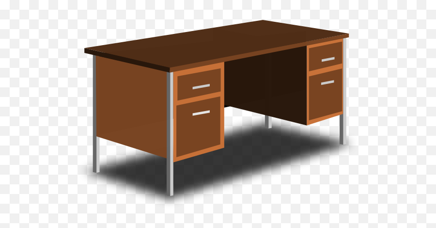 An Office Desk Vector Drawing - Office Desk Clip Art Emoji,Ping Pong Emoji