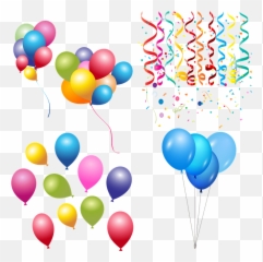 Balloons Confetti Celebration - Balloon Vector Emoji,Birthday Balloon Emoji