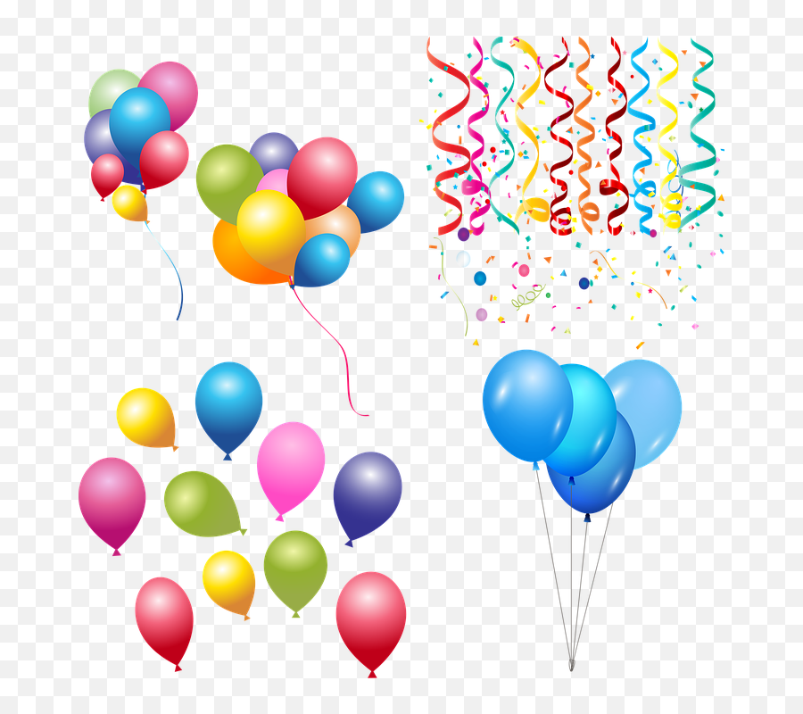 Balloons Confetti Celebration - Balloon Vector Emoji,Birthday Balloon Emoji
