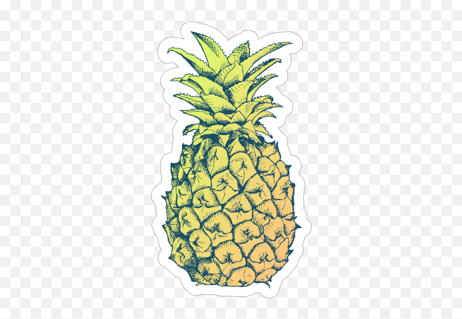 Delicious Pineapple Sticker - Pineapple Vector Black And White Png Emoji,Pineapple Pizza Emoji