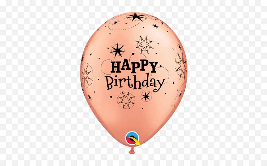 Products - Balloon With Happy Birthday Rose Gold Emoji,Sparkling Star Emoji