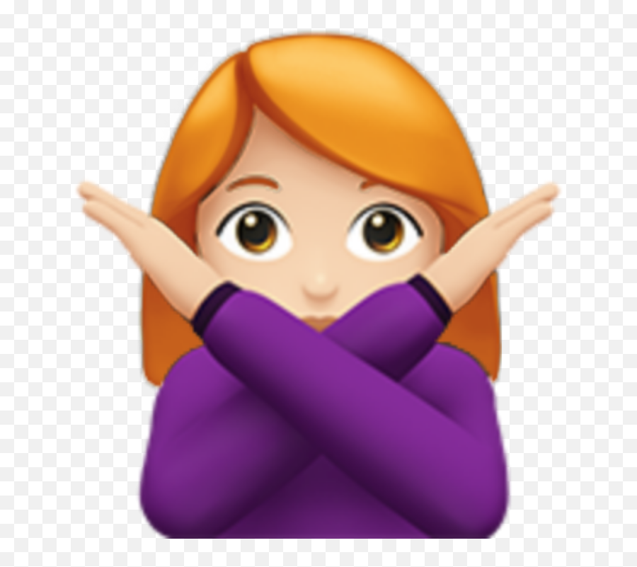 Emojis Girl Ginger Redhead No Gesture - Woman Saying No Emoji,No Emojis