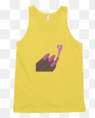 Nail Polish Emoji Yellow - Active Tank,Nails Emoji