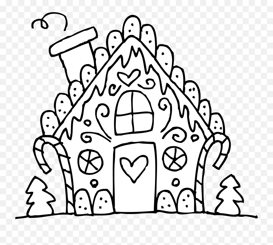 Clipart Houses Candy Transparent - Simple Gingerbread House Drawing Emoji,House Candy House Emoji