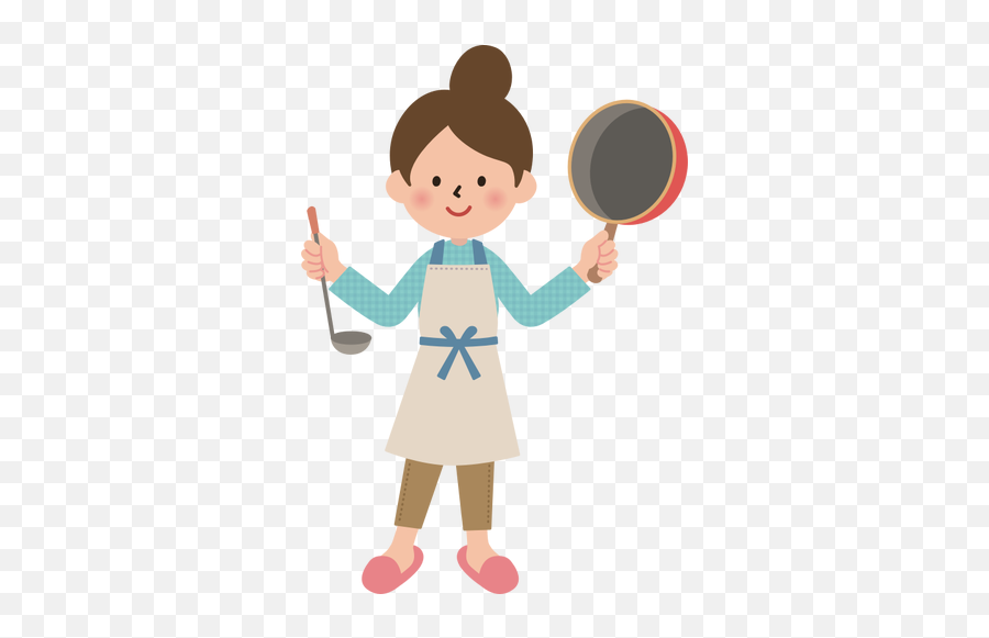 Lady And A Frying Pan - Chef Png Cartoon Woman Emoji,Naked Lady Emoji