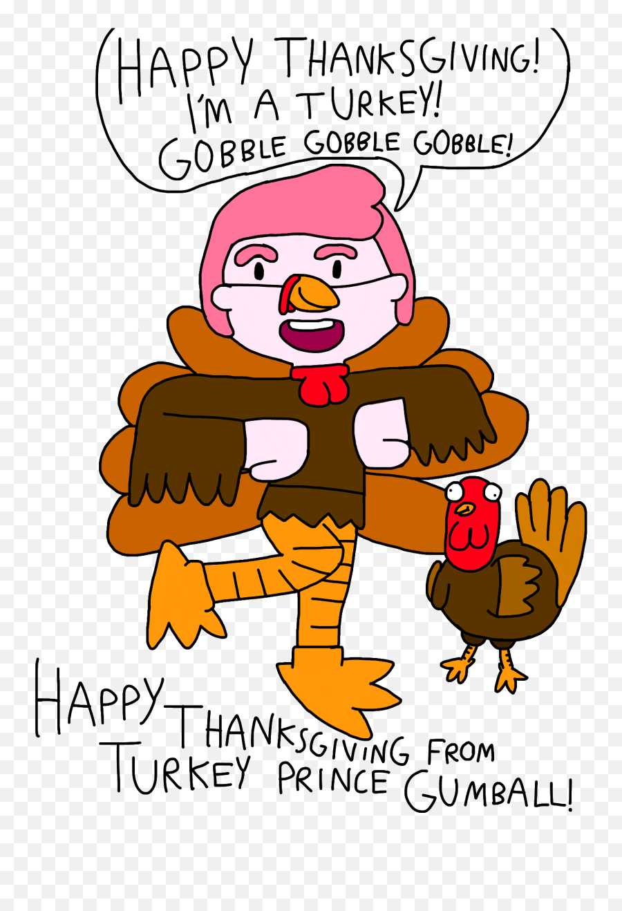 Happy Thanksgiving From Turkey Prince - Cartoon Emoji,Thanksgiving Emoji Text