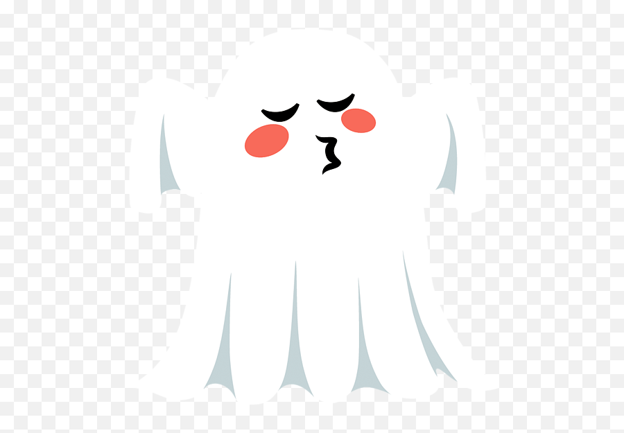 Ghost Kiss Throw Pillow - Illustration Emoji,Ghost Emojis