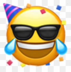 Funny Cool Emoji Laughing Party Sticker - Geburtstag