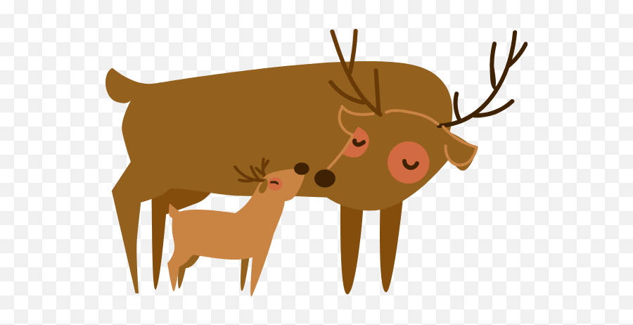 Deer Elk Animals Parents Vector - Animal Figure Emoji,Deer Emoji
