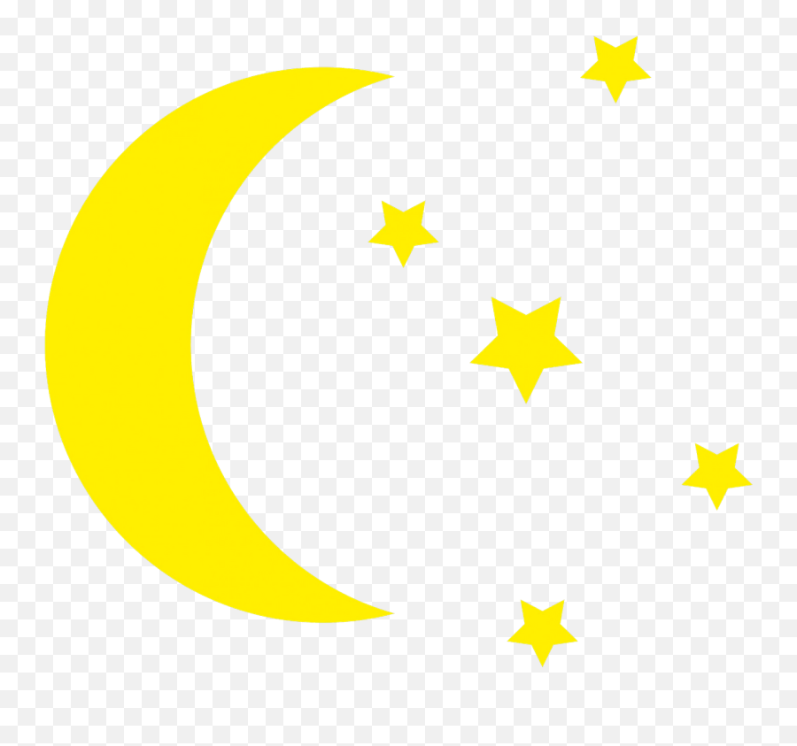 Cartoon Crescent And Stars Clipart - Beautiful Emoji,Half Star Emoji