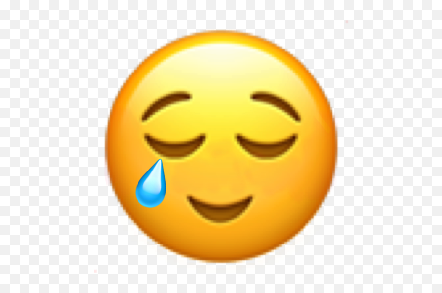 Emoji Relif Happy Sticker - Relieved Face Emoji Png,Happy Tear Emoji