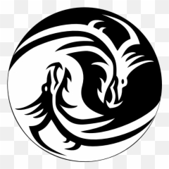 Dragon Clipart Yin Yang Large Art Vector - Emoji