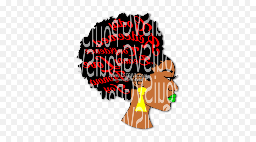 Afro Word Art Natural Hair Vinyl Iron - Poster Emoji,Natural Hair Emoji