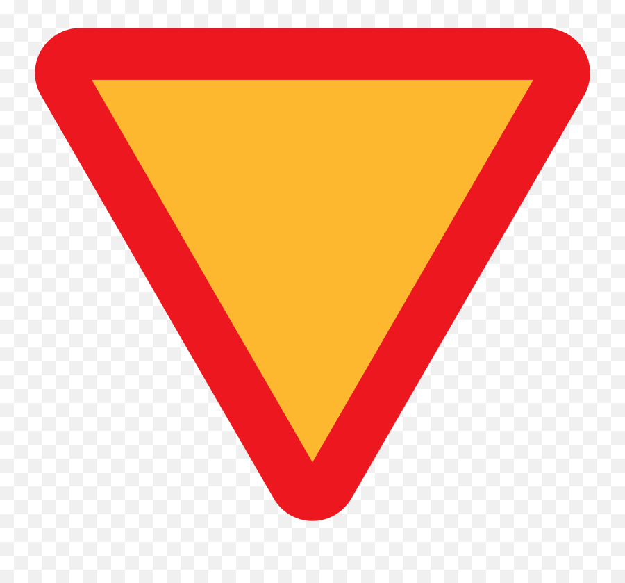 Pointing Small Red Triangle Emoji Yellow And Red Yield Signs Free Transparent Emoji Emojipng Com