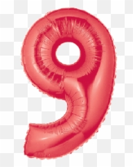 40 Inch Red Number 9 Foil Balloon - Emoji