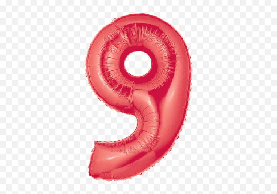 40 Inch Red Number 9 Foil Balloon - Number 9 Red Balloon Emoji,Red Balloon Emoji