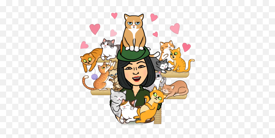 Hype - Bitmoji Girl With Cats Emoji,Bitstrips Emoji