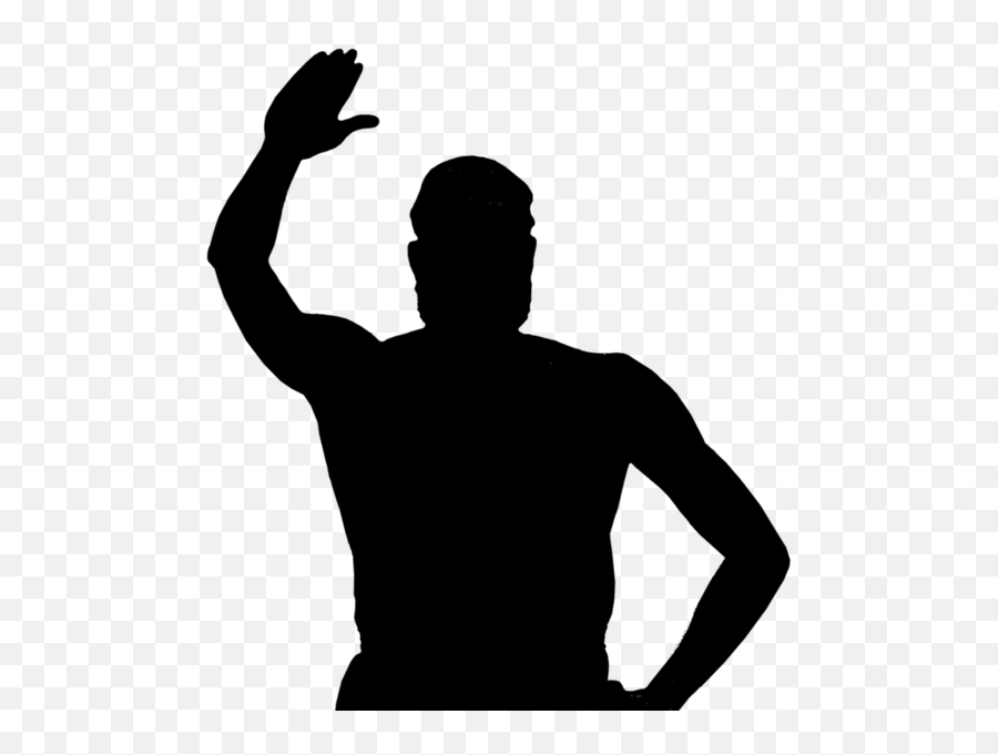 Man Hi Raise Hand - Man Raising Hand Silhouette Emoji,Arms Raised Emoji