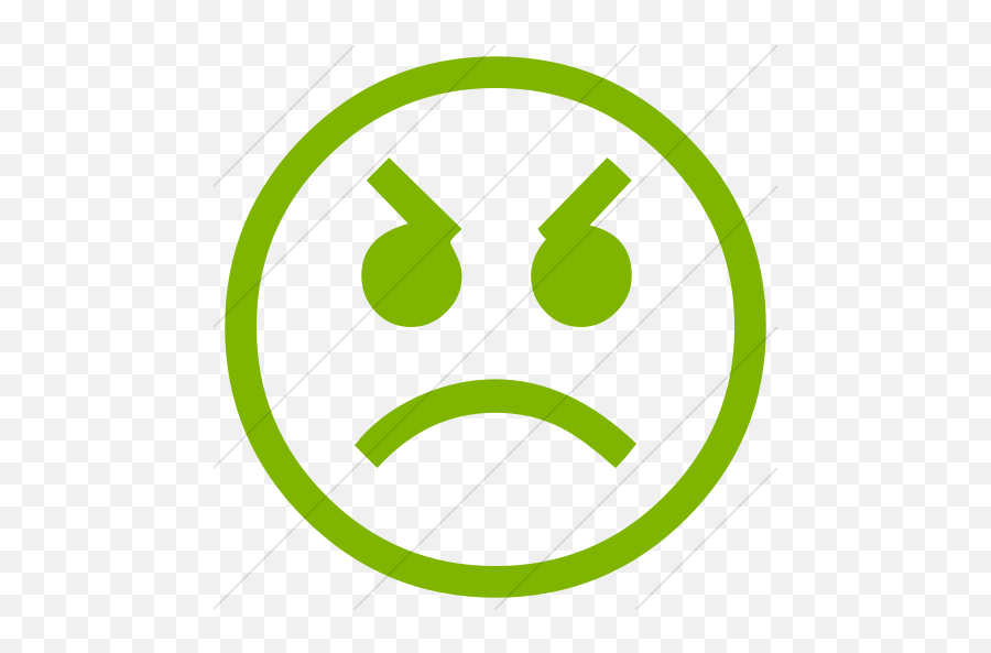 Green Classic Emoticons Angry Face Icon - Stencil Smiley Emoji,Angry Emoticons Text