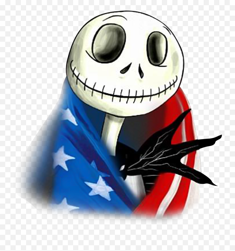 Jack Skellington With American Flag Shirt - Cartoon Emoji,American Flag Emoticon